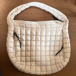 Quilted Cream Shoulder Bag